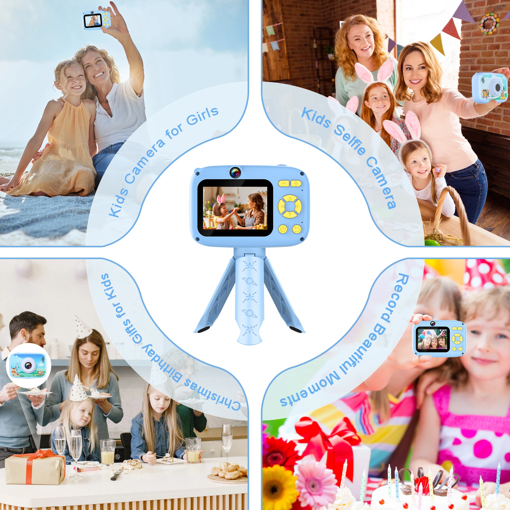 Kids Camera Toys for 3-12 Years Old 40MP HD Selfie Digital Video Camera with 32GB SD Card