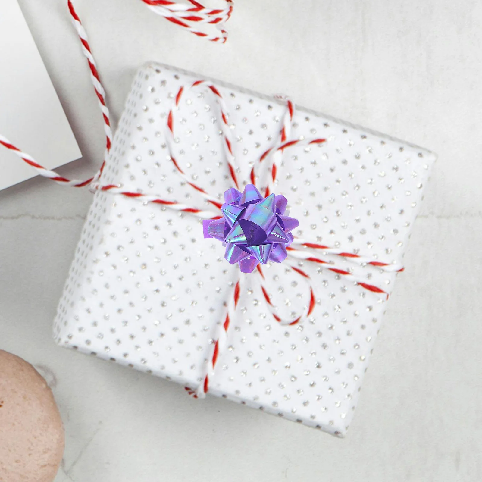 

100pcs Packaging Decals Plastic For Presents Small Bows Gift Wrapping Supplies Holiday Gift Box Flower Ribbon Bows Decor