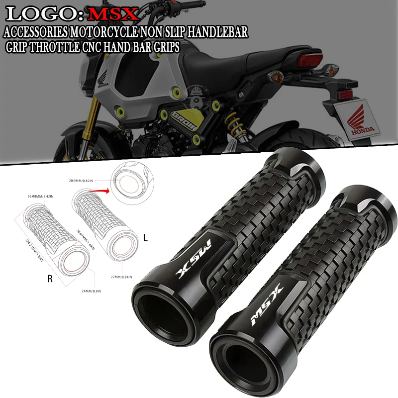 

For Honda MSX125 Grom MSX 125 2013-2020 2019 2018 Accessories Motorcycle Non Slip Handlebar Grip Throttle CNC Hand Bar Grips