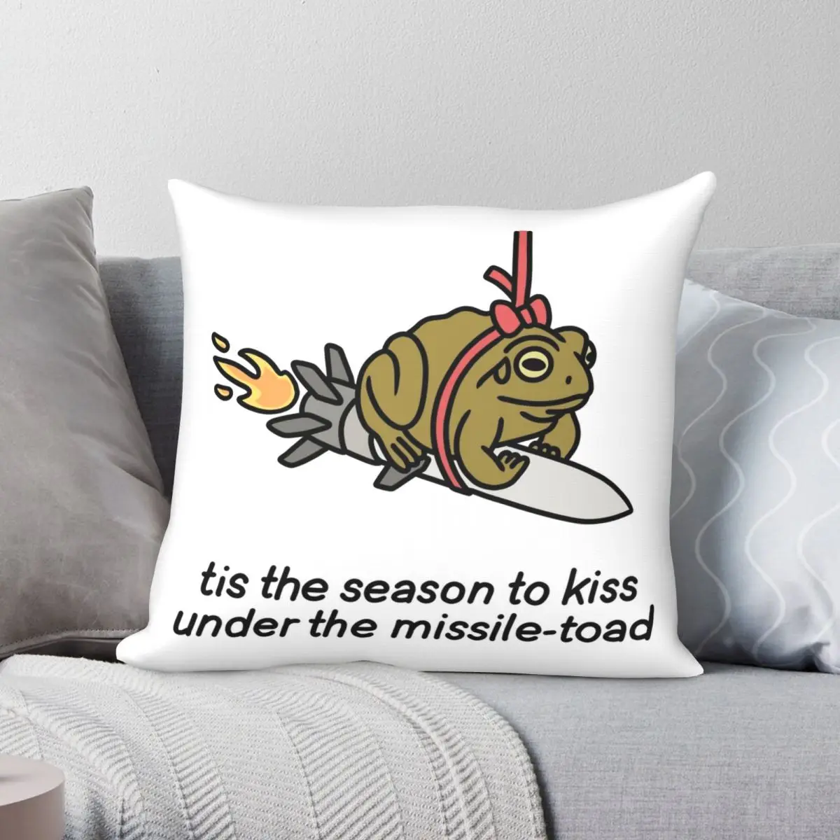 The Missile Toad Pillowcase Polyester Linen Velvet Pattern Zip Decor Throw Pillow Case Home Cushion Cover