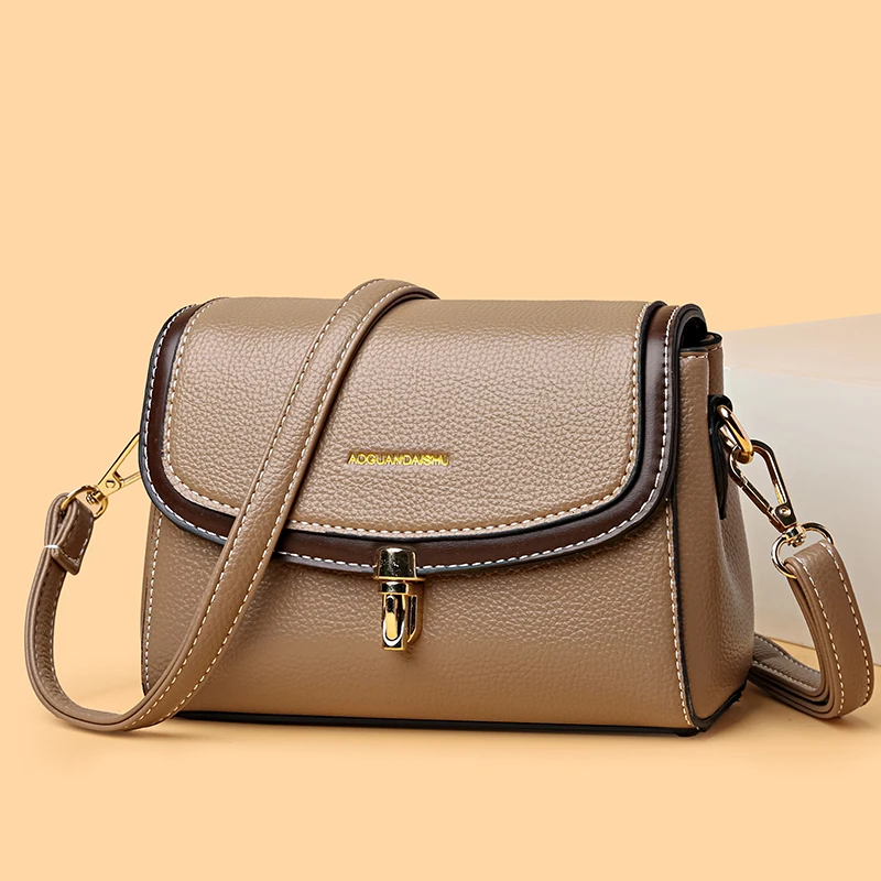 

New Luxury Designer Small Handbag Color Blocking Leisure Shoulder Bag High Quality Pu Leather Crossbody Messenger Bag for Women