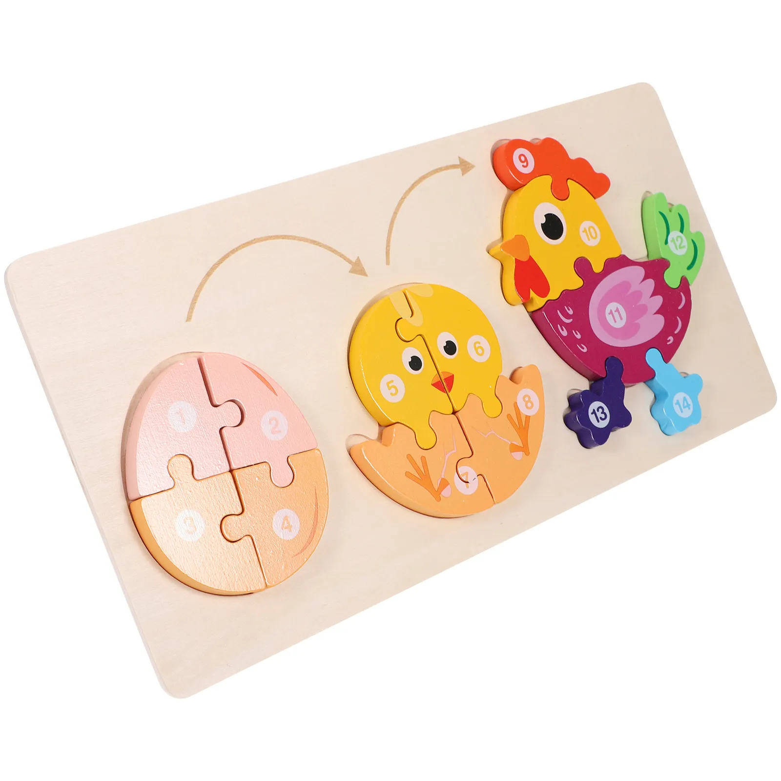 Wooden Chicken Growth Jigsaw Puzzle for Kids – Educational Early Learning Toy, Kindergarten Gift & Cognitive Development
