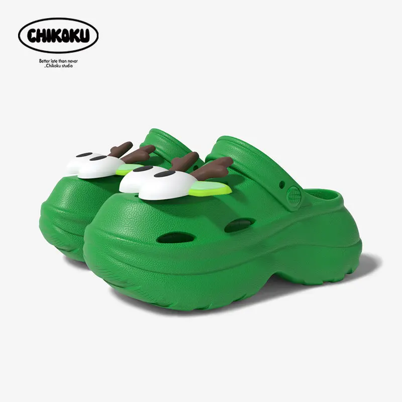 Man Women Garden Shoes 5.0cm Thick Soles Slippers Height Increase Outdoor Beach Slippers 2024 DIY Hole Summer Couple Sandals