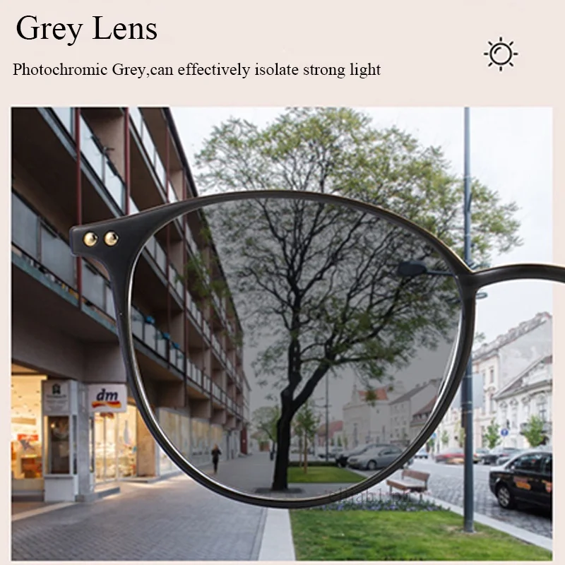 Photochrome Anti-Strahlungs-Brille für Damen, Übergangsbrille mit Metallrahmen, UV400-Brille, austauschbare Linse – Detail 1