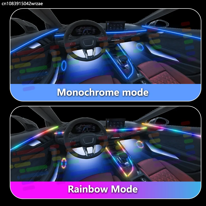 For Alfa Romeo GT 2004~2010 2005 RGB Car Interior Ambient Lights Strips Breathing Lighting Kit App Control LED strips Auto Parts