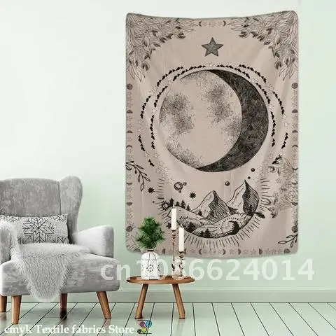 

Tarot Moon Tapestry Wall Hanging Psychedelic Witchcraft Hippie Tapiz Mandala Art Background Cloth Home Decor