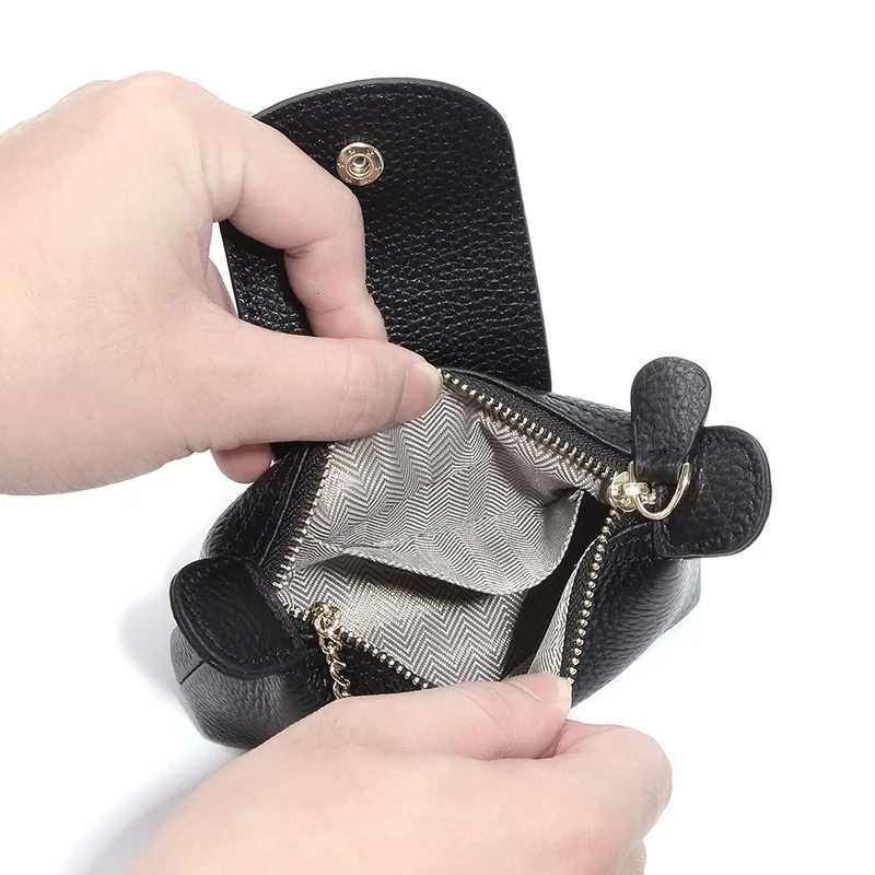 موضة جديدة جلد البقر المرأة محفظة نسائية للعملات المعدنية الإبداعية بطاقة مفتاح أحمر الشفاه حقيبة التخزين حامل لطيف المحفظة للنساء والسيدات