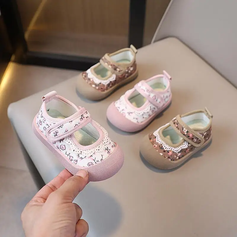 

Kawaii Casual Shoe Childrens Shoes Princess Shoes Soft Sole Canvas Shoes Baby Girls Walking Shoes Casual Sneakers for Non-Slip