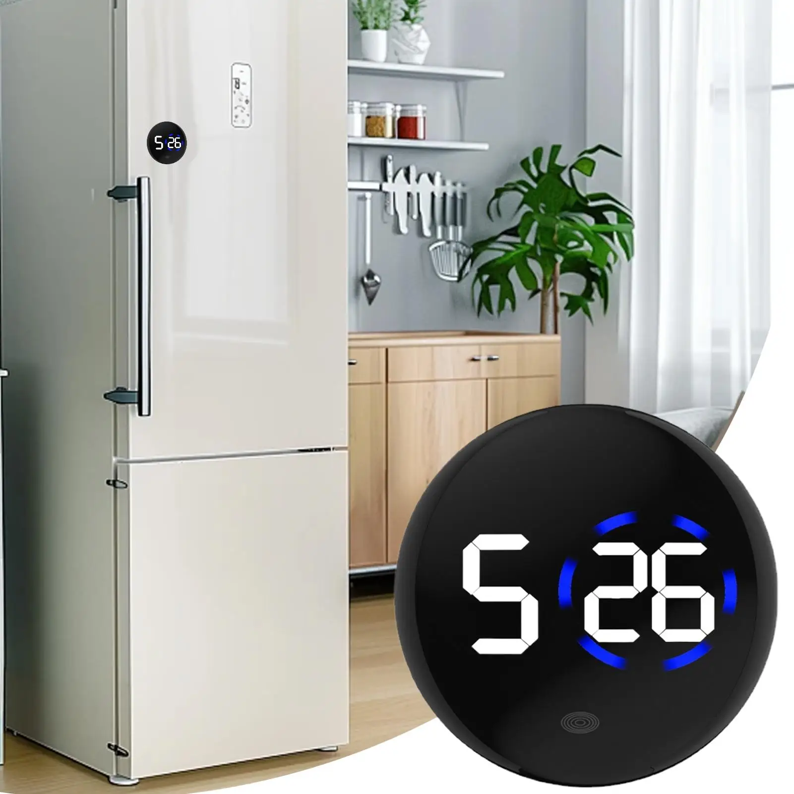 Fashionable Mini Digital Clock for Car with LED Display Light for Fridge RV Classroom Travel Vehicle Automotive Digital Watch