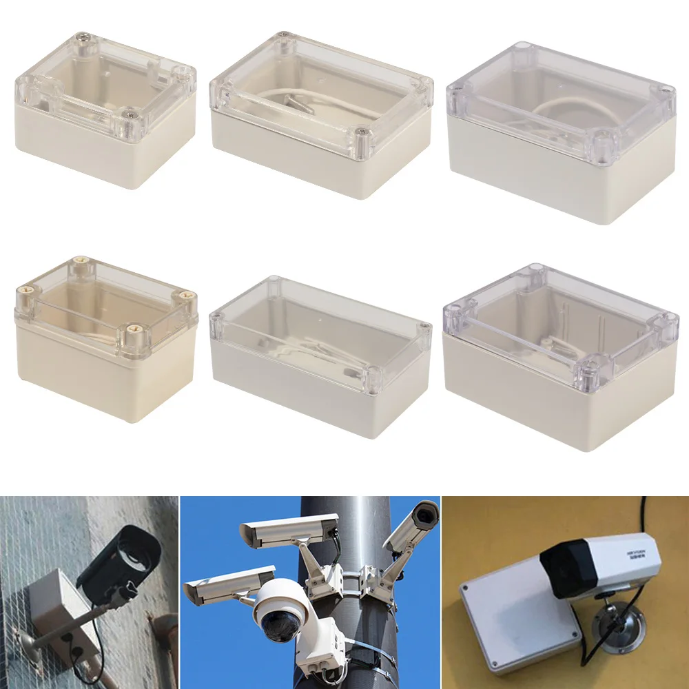 Waterproof Plastic Junction Box Transparent Cover Enclosure Electronic Instrument Housing Case Electrical Project Outdoor Boxes