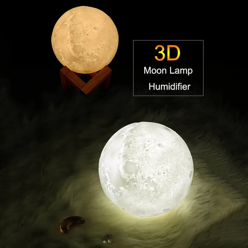 3D Moonlight Air Humidifier 880ML Diffuser Aroma Essential Oil USB Ultrasonic Humidificador Night Cool Mist Maker Purifier