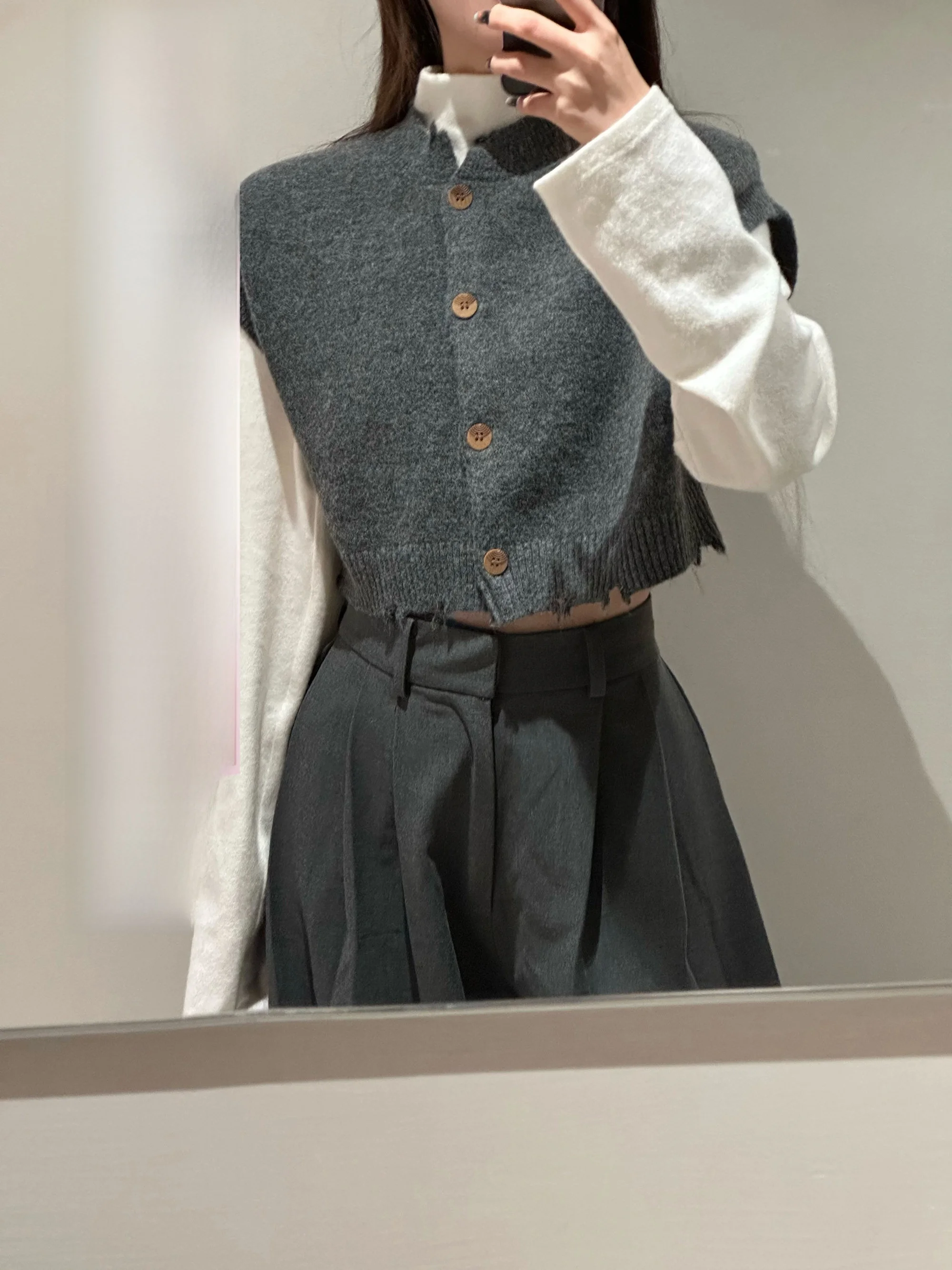 

Женский вязаный кардиган MENT, свободный крой, для повседневной носки, из полиэстеровой смеси, с круглым вырезом