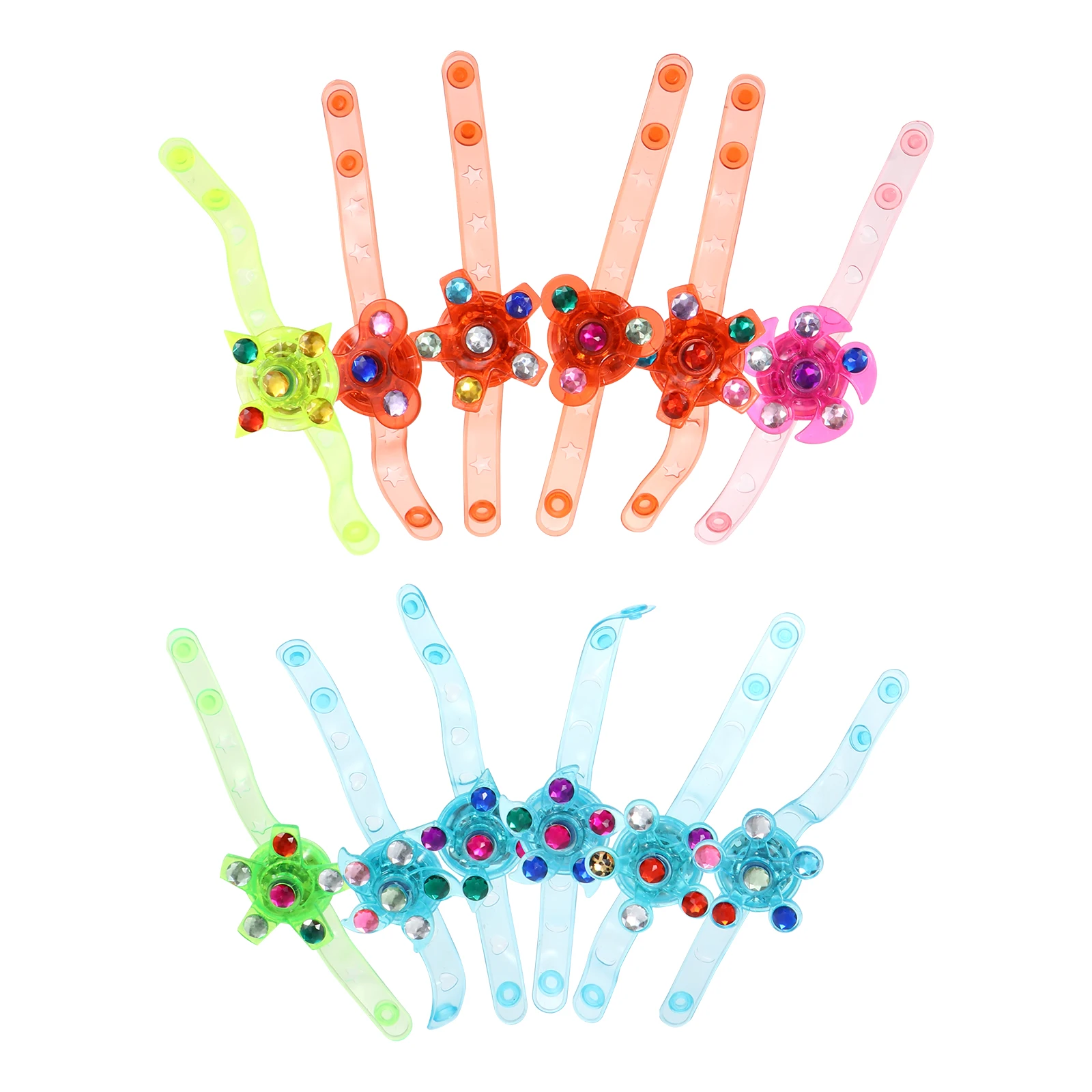 12 Pcs Luminous Kids Watch Durable Plastic Rotating Bracelet Students Wristwatch Child Gift Toys Lovely Safe Creative