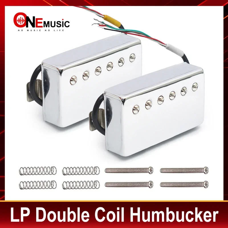 Alnico 2 Humbucker Guitar Pickup 4 Coil Cable 7.5k/8.6k/15k Coil Splitting with Brass Cover Alnico II Pickup for LP Guitar