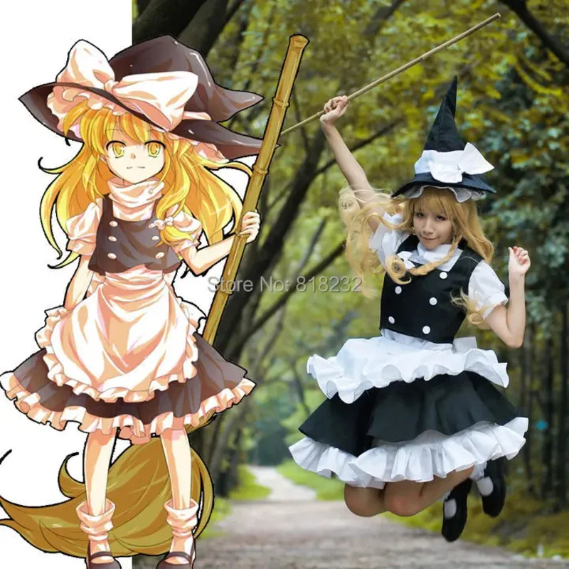 

Touhou Project Kirisame Marisa фартук горничной платье униформа наряды аниме костюмы для косплея на заказ