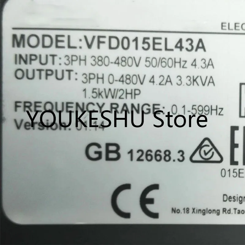 

Original EL series frequency converter VFD015EL43A