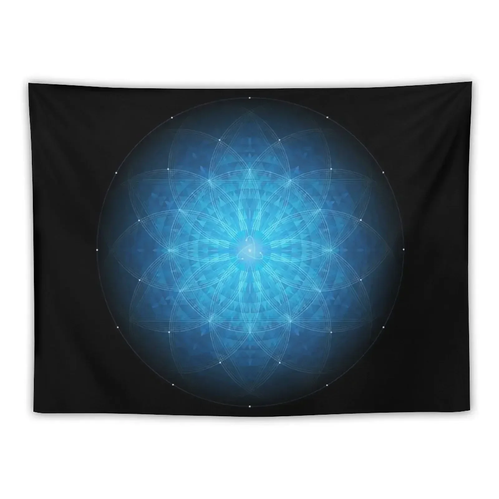 Enigma. Deep blue mandala. Sacred geometry Tapestry Wall Tapestries Bedrooms Decor Living Room Decoration Tapestry