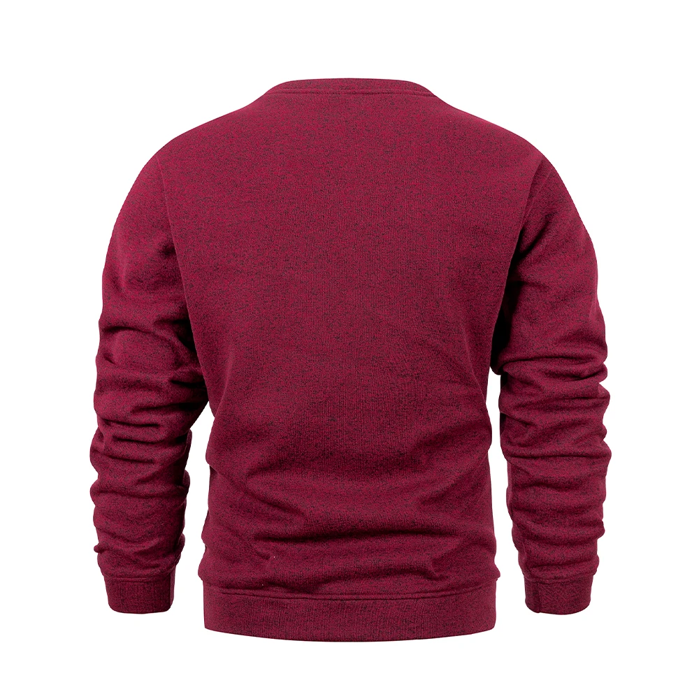 Men's Warm Crew Neck Sweatshirt Fleece Lined Thermal Pullover Autumn Winter Fashion Casual Sweater Loose Knit Long Sleeve Hoodie
