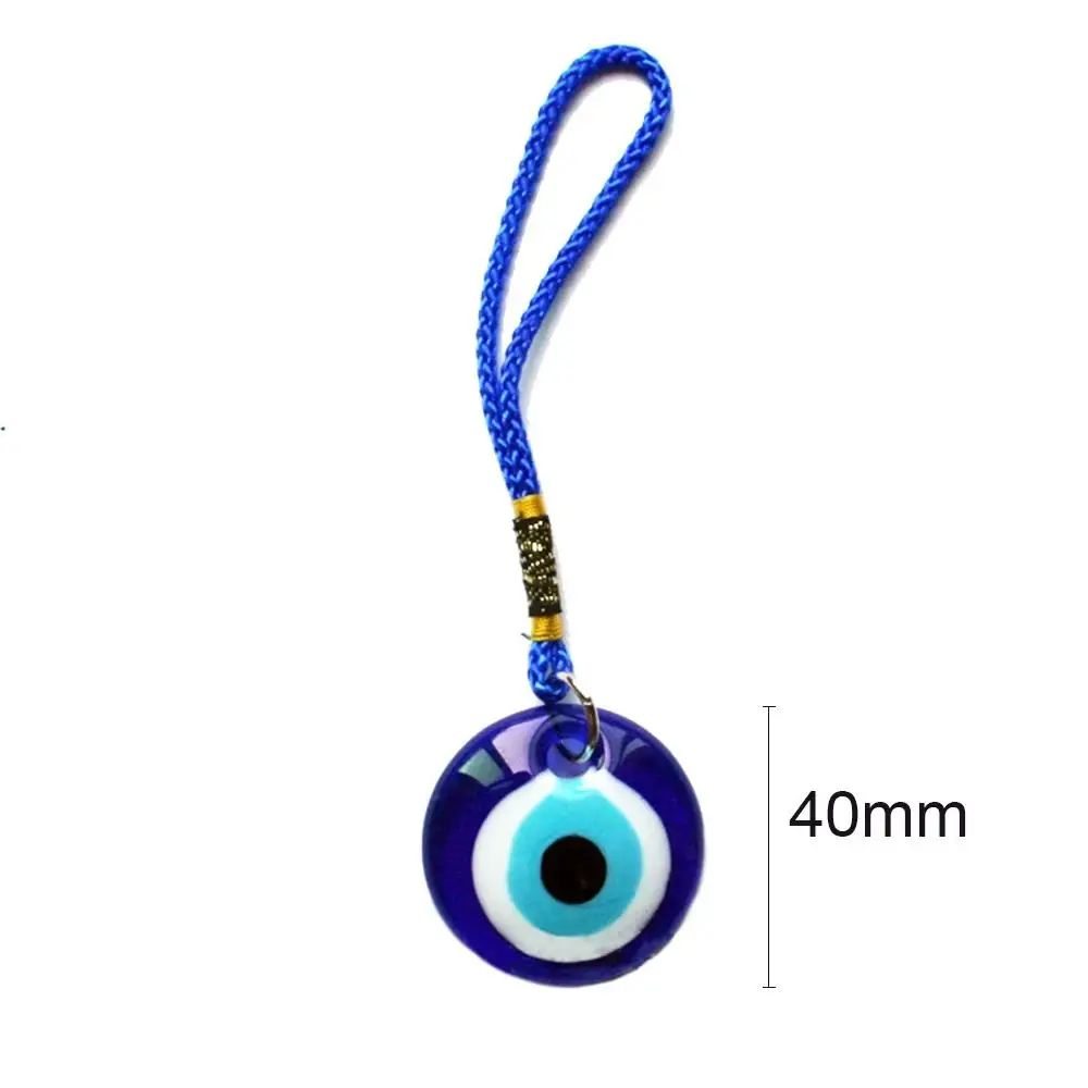 Blue Eye Lucky Eye Keychain Glass Bead Transparent Lucky Eye Pendant Hand of Fatima Turkey Car Hanging Charm Key Rope