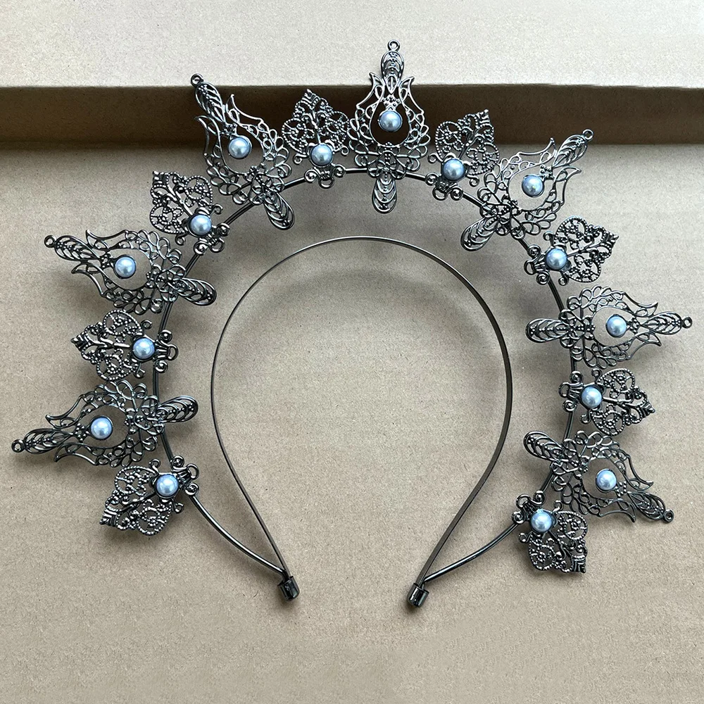 1pc Trendy Divine Halo Crown Baroque Neutral Tiara Party Banquet Holiday Exaggerated Eye-Catching Women Hair Accessory Crown