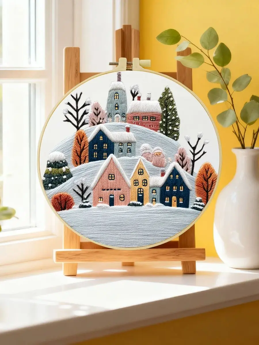 1 Stück 20X20CM/15X15CM 7,87/6,3 Zoll Tee-Stickerei-Starter-Kit DIY-Kit DIY-Stickerei-Set Handarbeiten Nadelkunst Malerei – Detail 6
