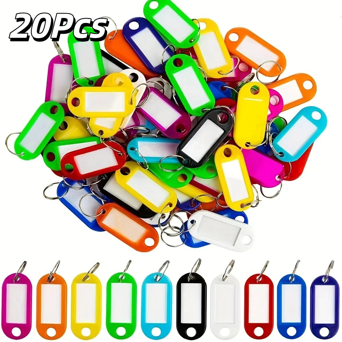 20Pcs PP Plastic Keychain, Hotel Door Key Tag, Rental Key Tag, Key Classification Tag