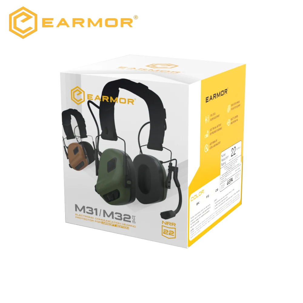 EARMOR M32 SE Headset Anti Kebisingan Berburu Penutup Telinga Menembak Elektronik Taktis Profesional Headphone Komunikasi Taktis