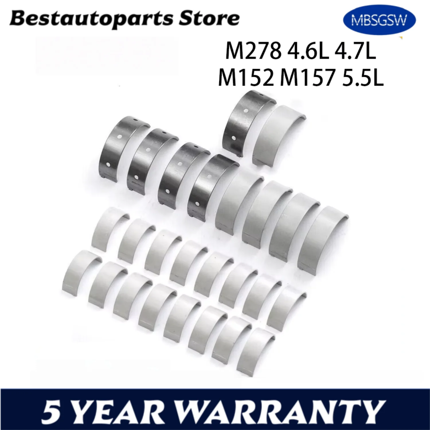 

Детали двигателя, комплект основной шатунный подшипник, подходит для 4.6L 4.7L M278 5.5L M152 M157 V8 GAS для Mercedes-Benz C217 C218 S500 G63 W222