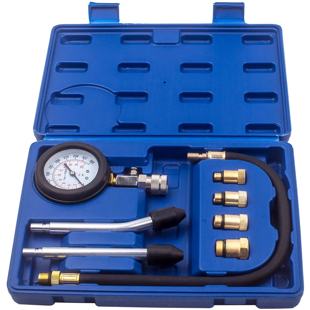 Car Cylinder Tester Kit Gasoline Engine Compression  Pressure Tester Pipes Tester Adapetrs Tool M12x1.25