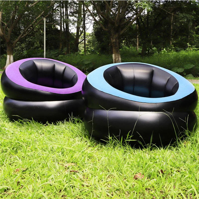 Outdoor Inflatable Folding Lazy Sofa for Adults Garden Patio Terrace Furniture Camping Beach Portable Folding Round Beach Sofa