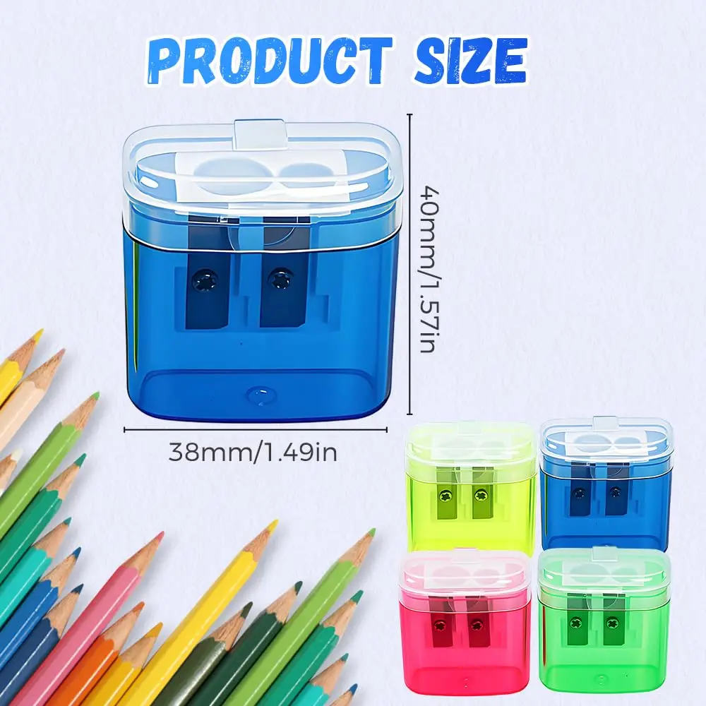 Handheld Pencil Sharpener Plastic Lid Pencil Sharpener Compact Pencil Sharpener Vibrant For Students Home Backpack