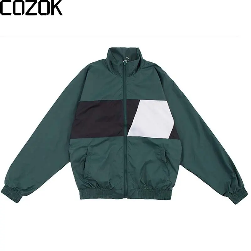 

Harajuku Patchwork Varsity Jacket Men Japanese Streetwear Color Block Bomber Windbreaker High Quality Lightweight College Jacket