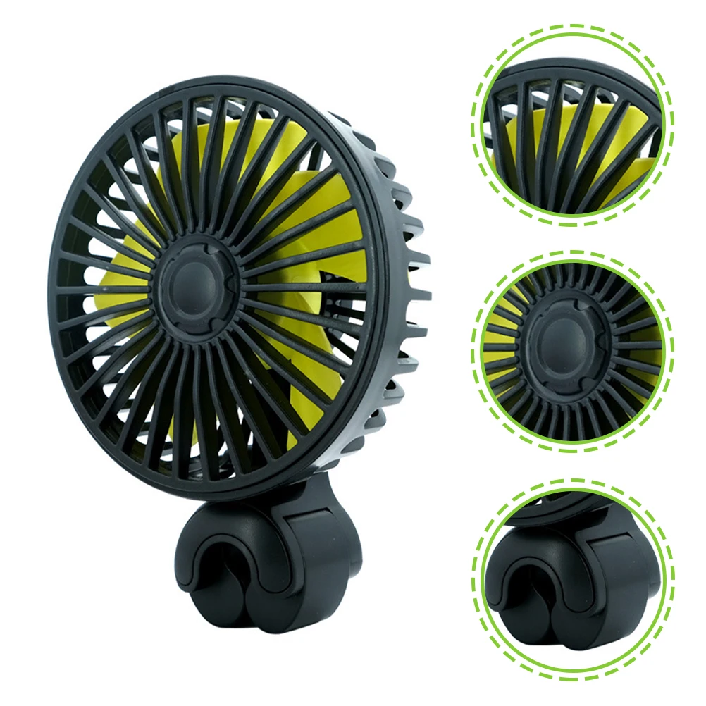 

Car Fans USB Powered ABS Material 3 Gear Adjustable Cooling Air Fan Electric Car Seat Fan Rear Passenger Portable