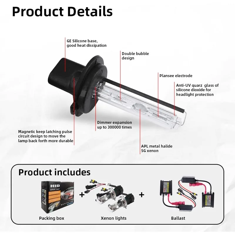2X Xenon H7 H4 H1 H3 H11 9005 9006 880 Car Headlights Bulbs 12V 55W Ballast Light Kit 3000K 4300K 6000K 8000K 12000k Lamp HID
