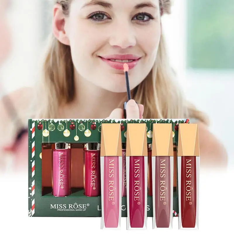 Lipstick Long Lasting Lip Color Matte Lip Gloss Kit Velvet Liquid Lipstick Set Classic Waterproof Long Lasting Smooth Soft Reach