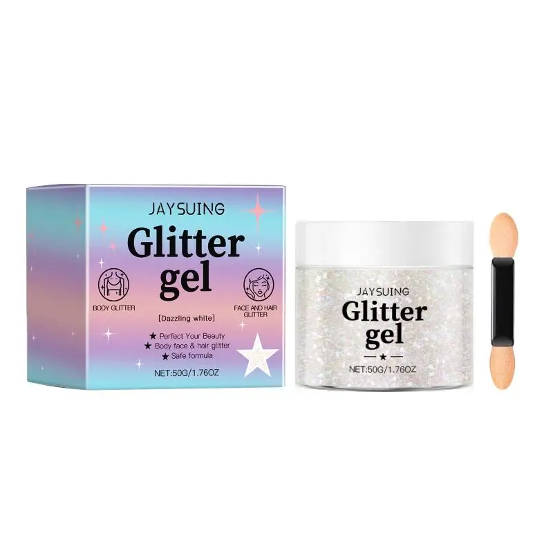 

Jaysuing Face & Body Glitter Gel - Gentle Eye-Safe Sparkle, All Night Shine, Easy Wash Off for Parties & Festivals.