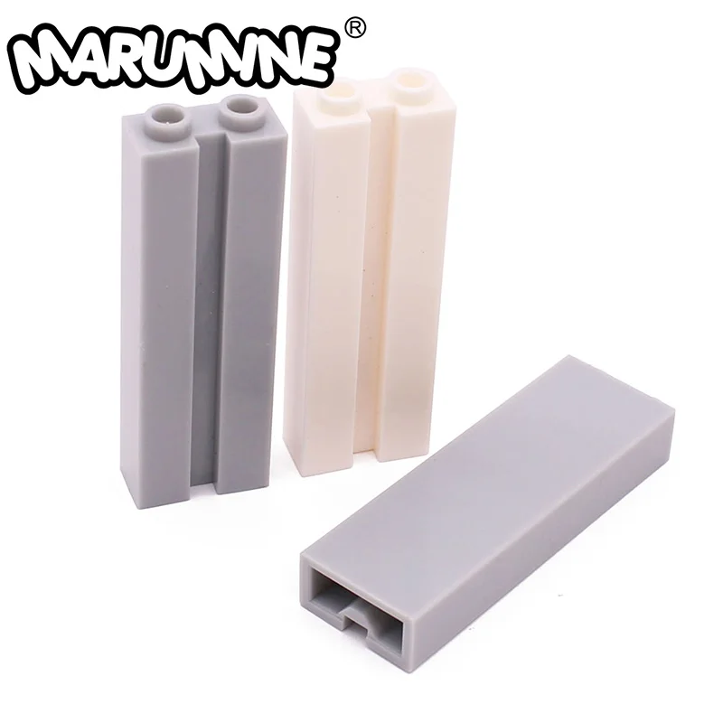 Marumine-MOC 빌딩 블록 부품 DIY 88393 높은 벽돌 수정 1x2x5 수직 그루브 40PCS, 클래식 교육 완구