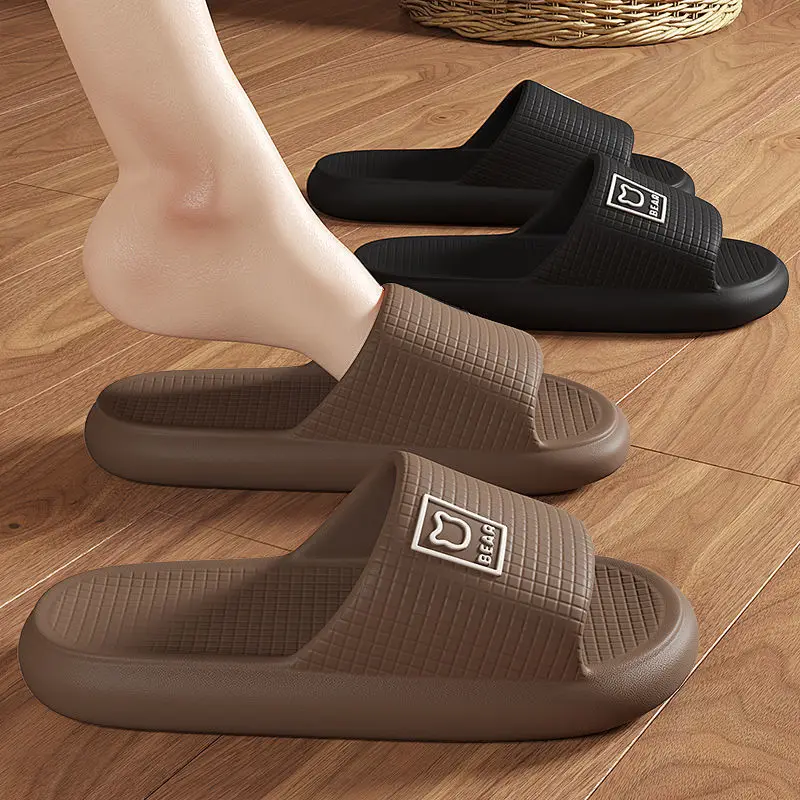 Neue Sommer dicke Plattform Bad Hausschuhe Frauen Mode weiche Sohle Innen sandalen rutsch feste Flip Flops Rutschen Männer Hausschuhe