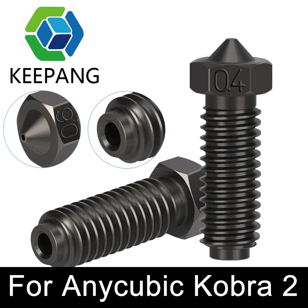 For Anycubic Kobra 2 Hardened Steel Nozzle Fully Hardened SteelIntegrated Molding 0.2/0.4/0.6/0.8/1.0 5PCS/Lot