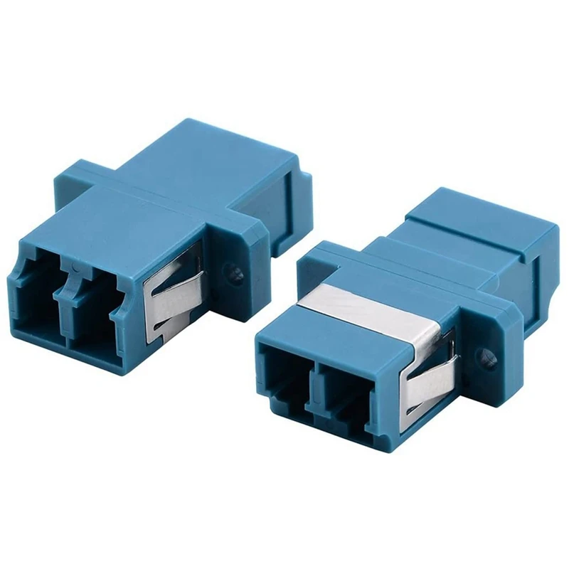 LC Fiber Optic Adapter - LC To LC Duplex Singlemode Coupler - 5 Pack - Blue