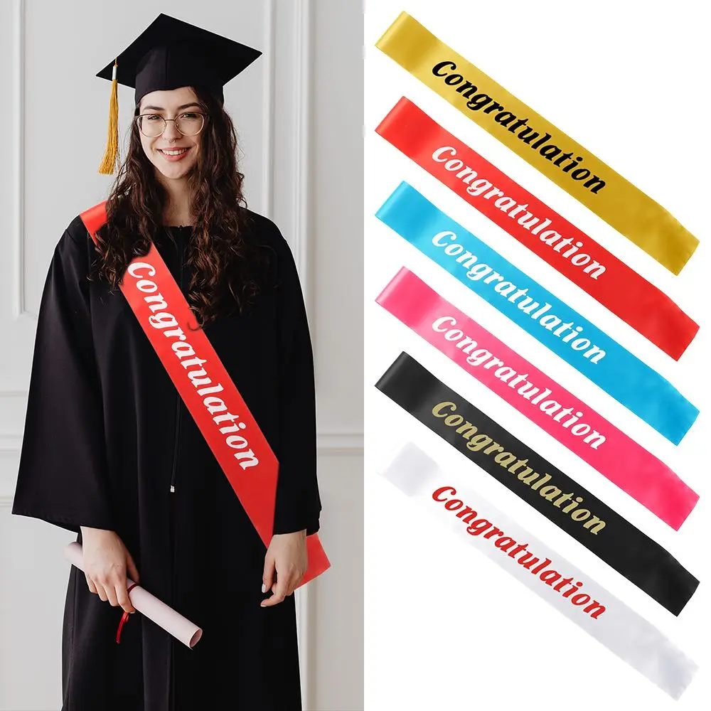 

1pc Multicolor Graduation Decoration Congratulation Sash Party Accessory Shoulder Strap Sash Belt Decoration