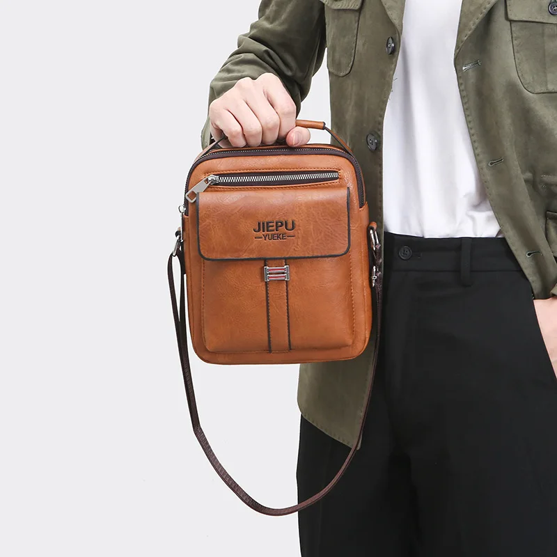 Luxury Brand Men Bag Men Vintage Shoulder Bag For Man Leather Messenger Bag Casual Crossbody Bag Male Small Business Handbag