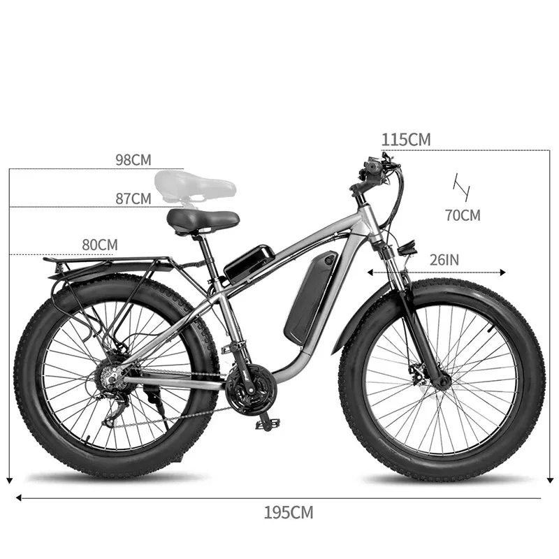 

Factory Hot Selling EU Warehouse Drop Bike 1000w Poweul 48v Factory 26inch Fat Tire Adul