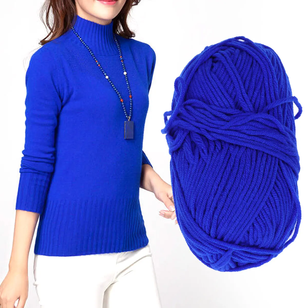 

50 G Thick Yarn Milk Cotton Chunky for Knitting Slub Roving Bulky Crochet Crocheting Office