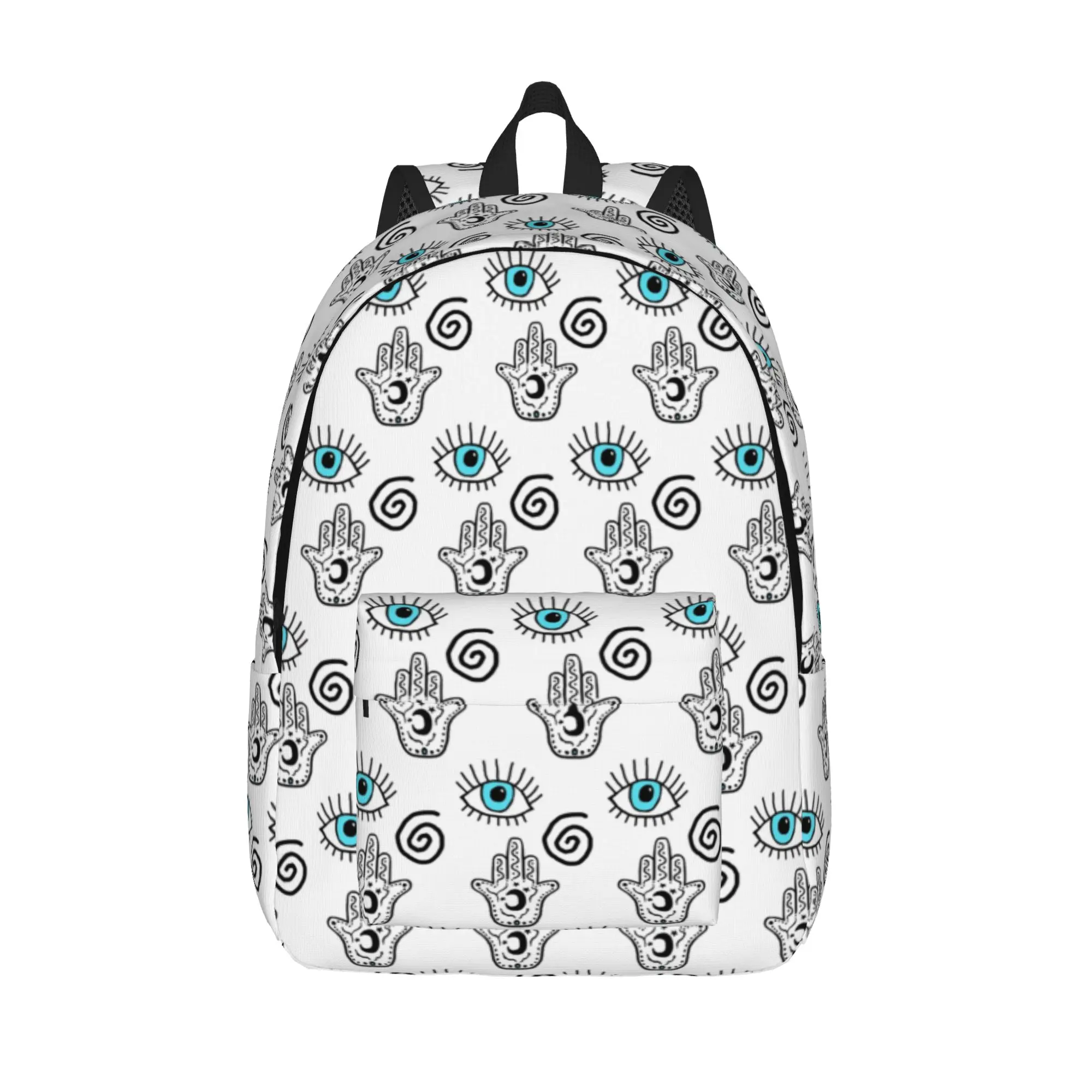 Evil Eye Hamsa Symbol of Protection Cool Backpack High School Business Hamsa Hand Bohemian Daypack Laptop Computer Shoulder Bag