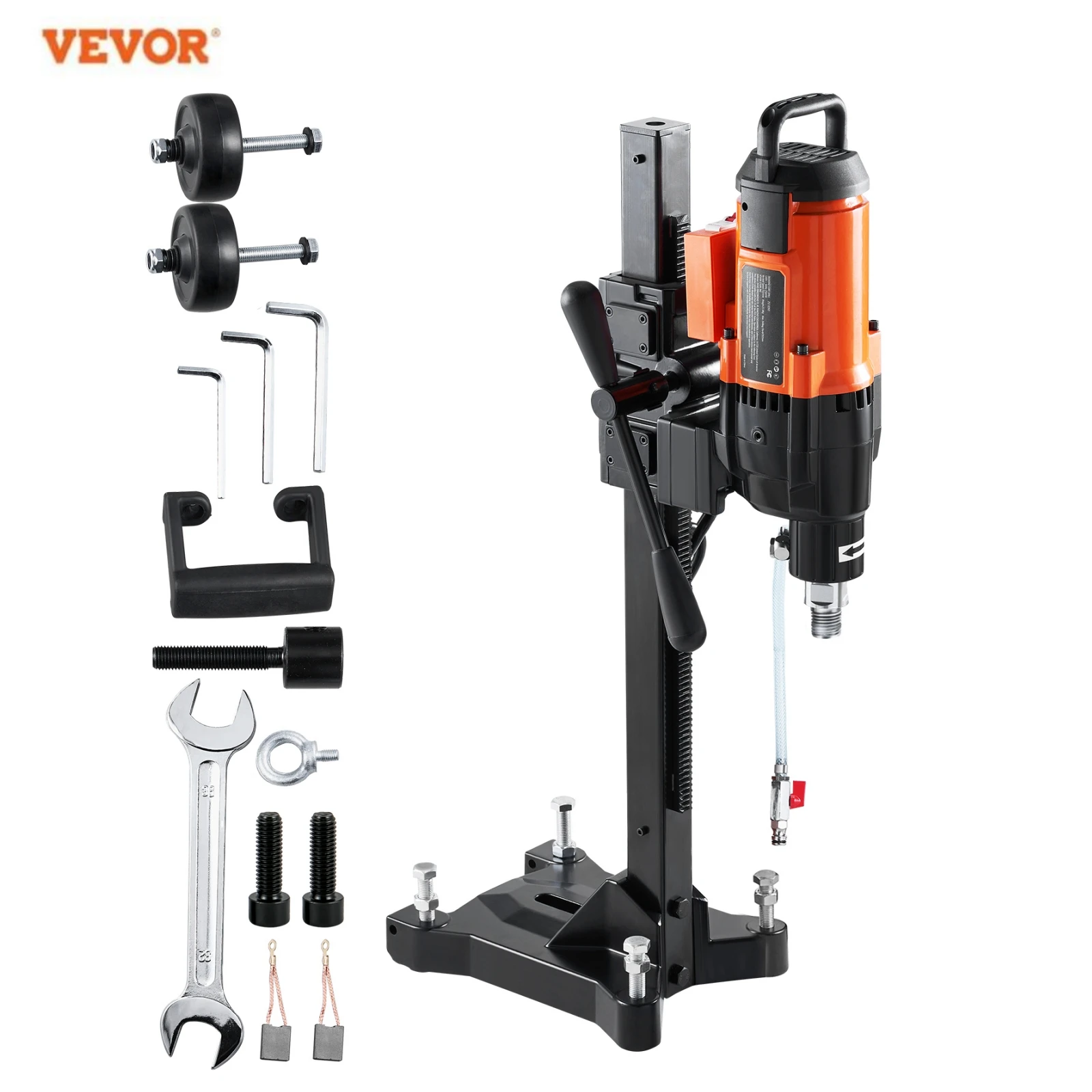 

VEVOR 2500W Diamond Brick Core Drilling Machine 10in Wet Concrete Core Drill Rig with Stand Wheels 750RPM Speed Drilling Machine