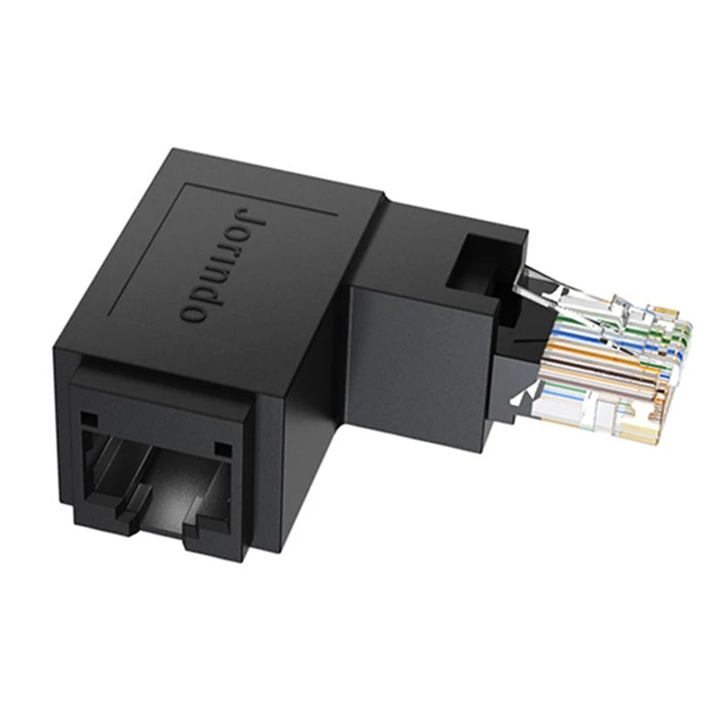 RJ45 Male To Female Ethernet Adapter Network Extender 90 Degree For CAT5E CAT6 CAT8 Ethernet Cable Connector