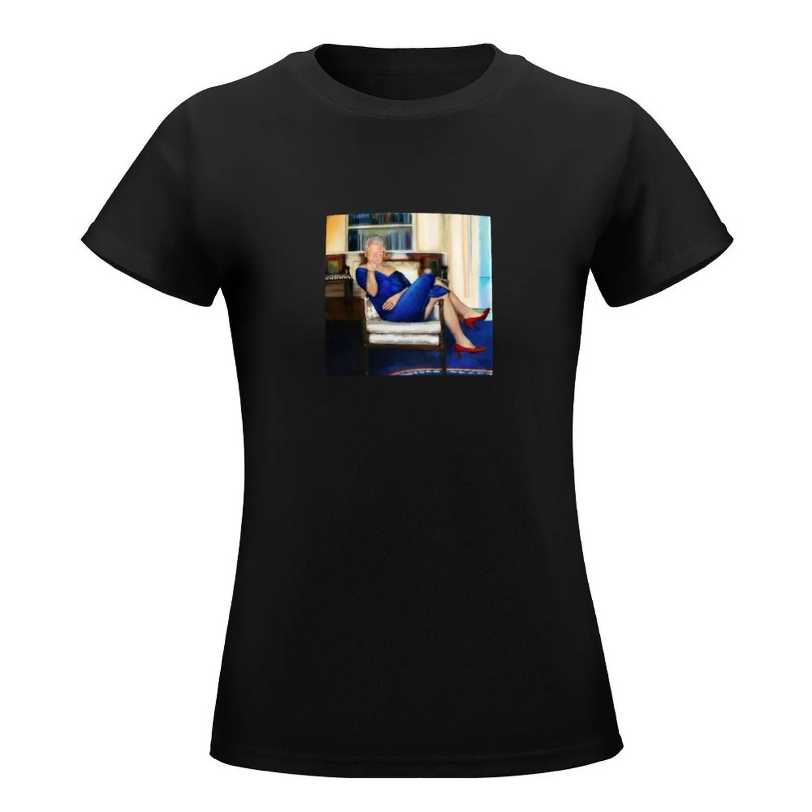 Parsing Bill - Bill Clinton in Blue Dress - Jeffrey Epstein T-Shirt plain cute tops new edition workout shirts for Women