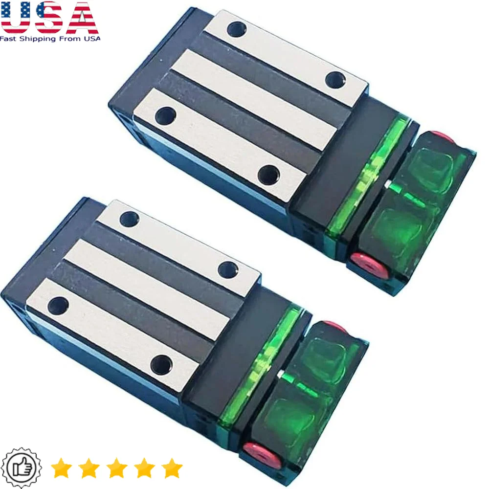 

HGH25CA Linear Slider Block 2pcs Self-Lubricating E2 Oil Box Bearing Slider Assembly Maintenance Free Clean Environment Suitable
