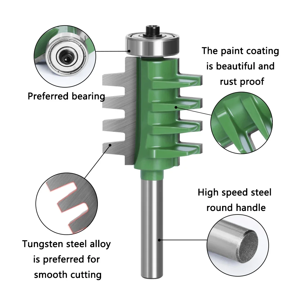 8mm Shank Router Bits Finger Joint Glue Milling Cutter for Wood Tenon Woodwork Cone Tenon Milling Tenoning Machine Tools